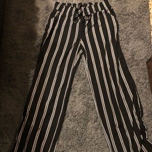 Striped stretch pants